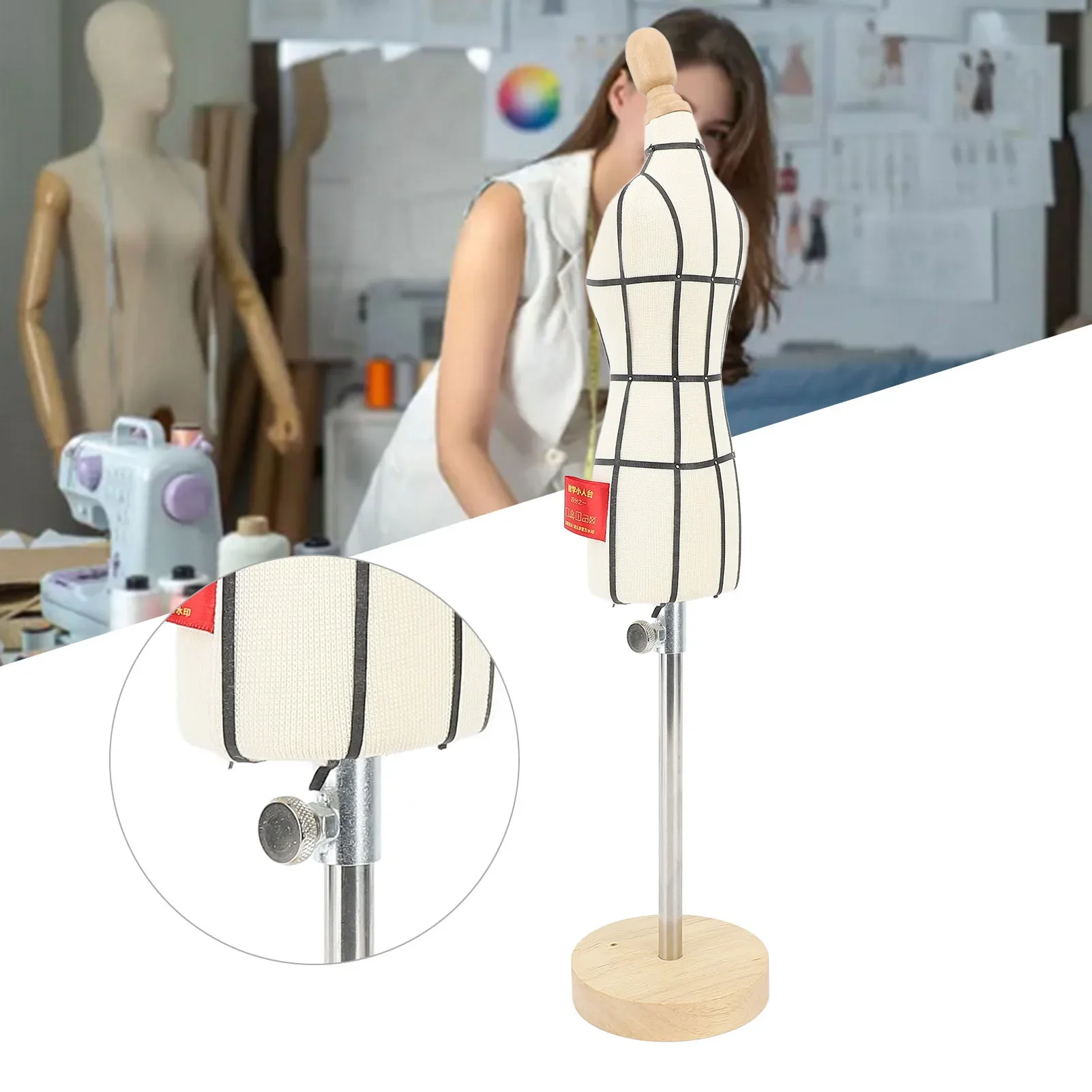Dress Form Mannequin - Miniature Dress Form With Stand Wood