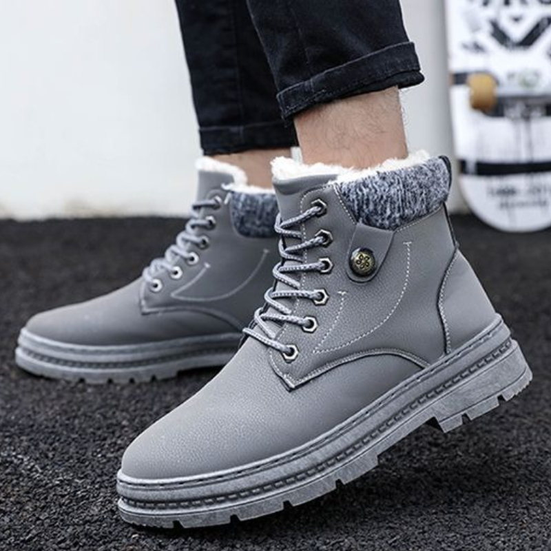 Sewing Fleece - Men's Korean Casual Snow Boots Lace