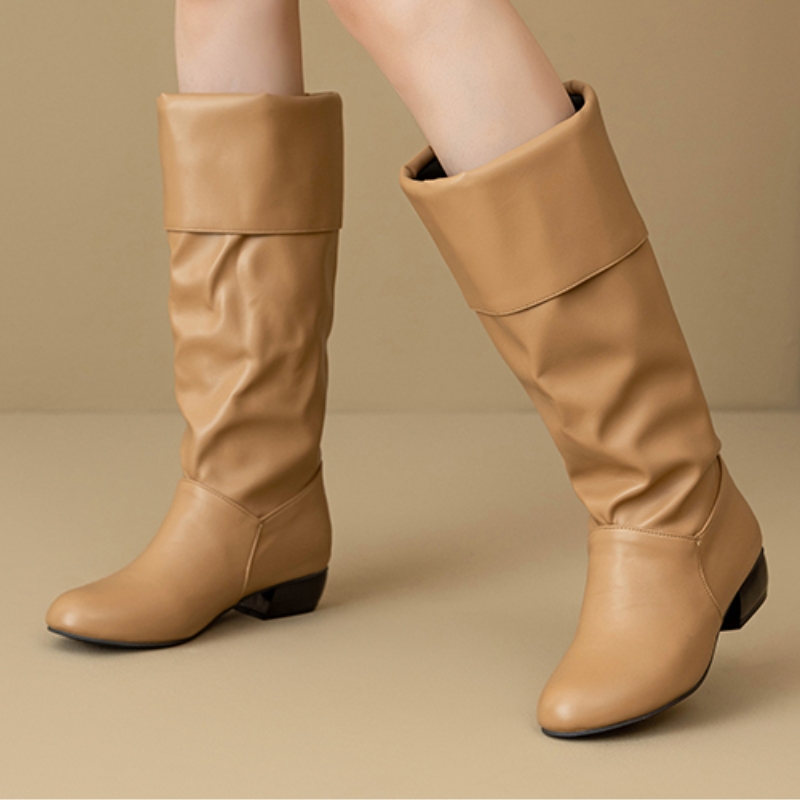 Slip on Knee High Boots Pleate - огляд і ціна Sewing Fleece