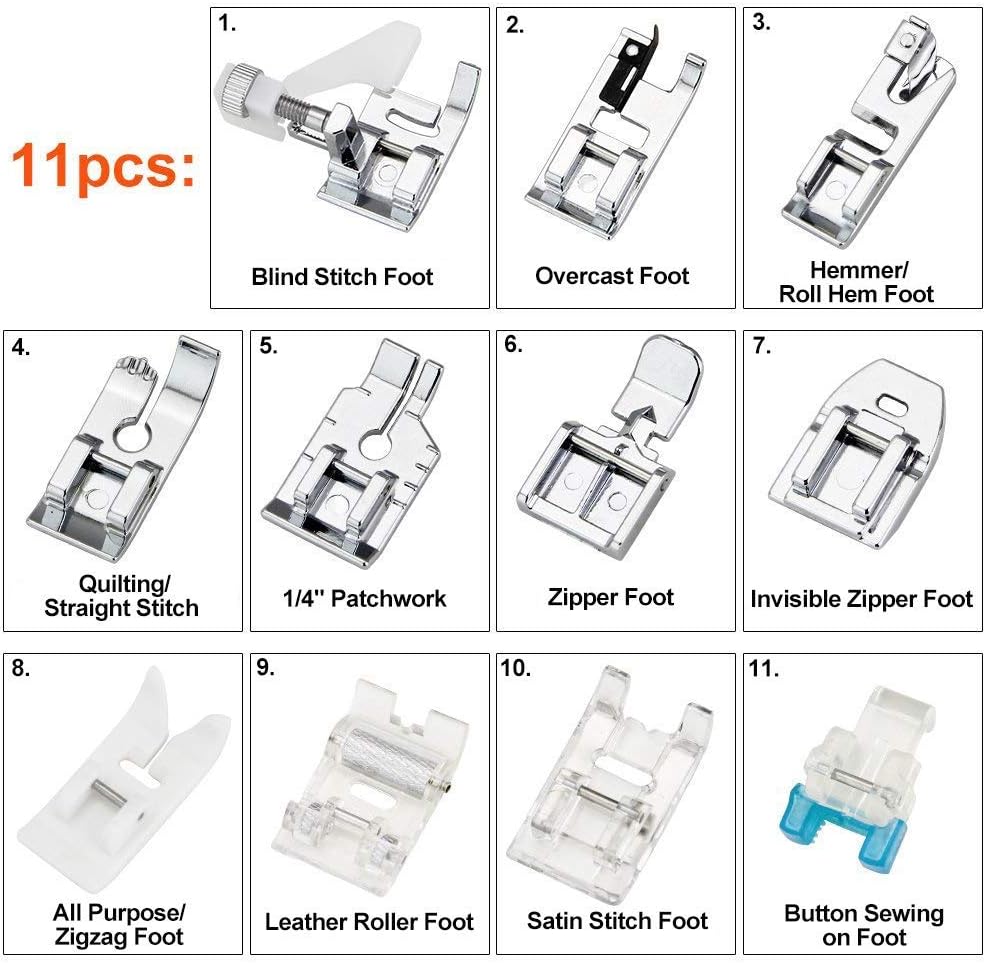 11Pcs Presser Feet Set - Walki - огляд і ціна Rolled Hem Foot