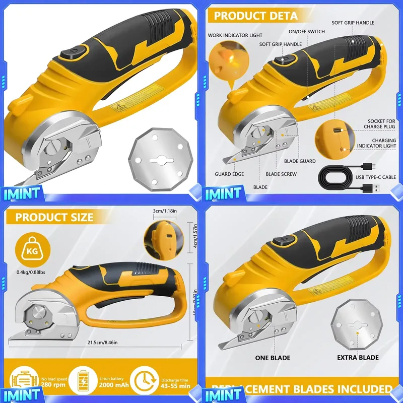 2000mAh Cordless Electric Scis - огляд і ціна Rotary Cutter Fabric