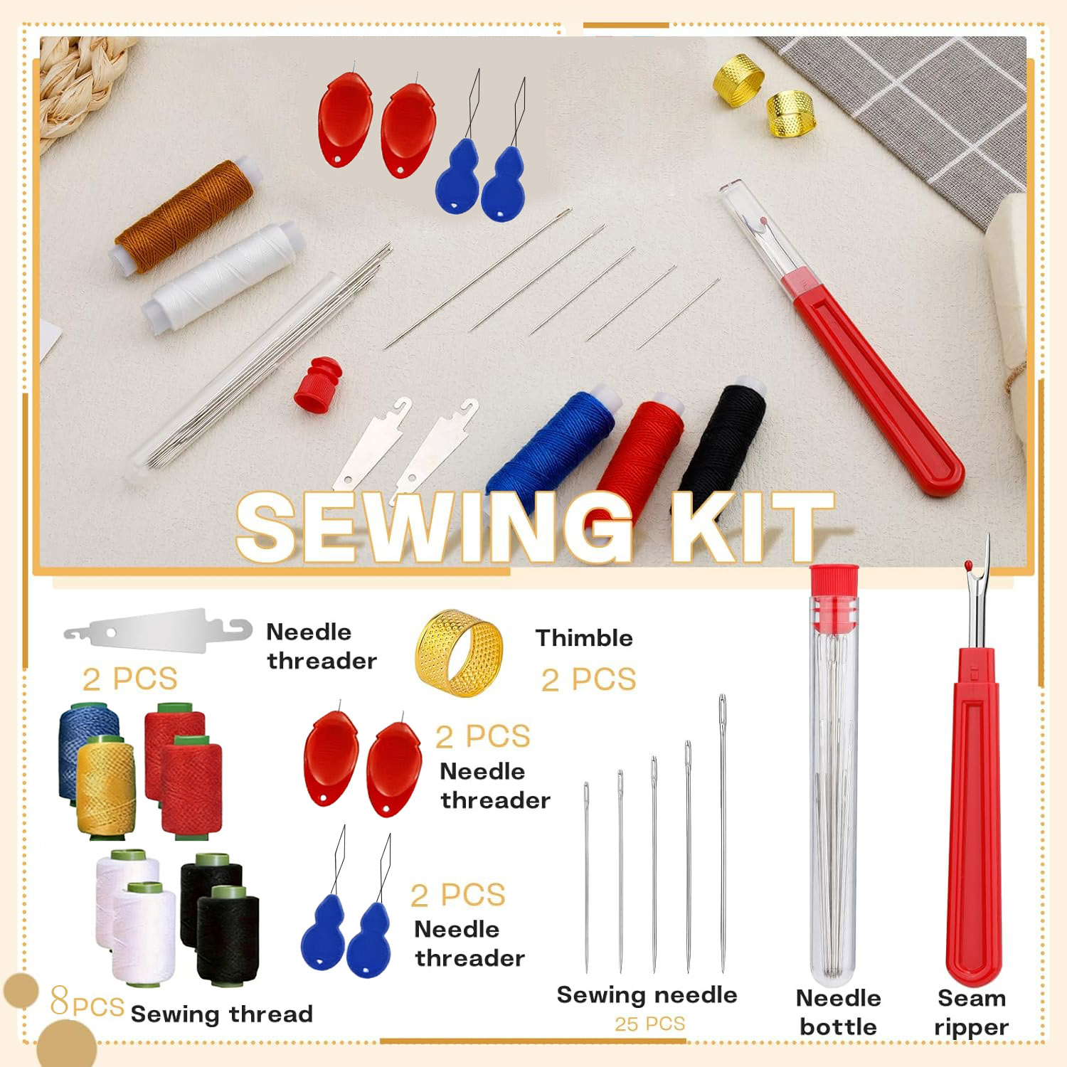 43pcs Big Eye Sewing Needle Ki - огляд і ціна Sewing Repair