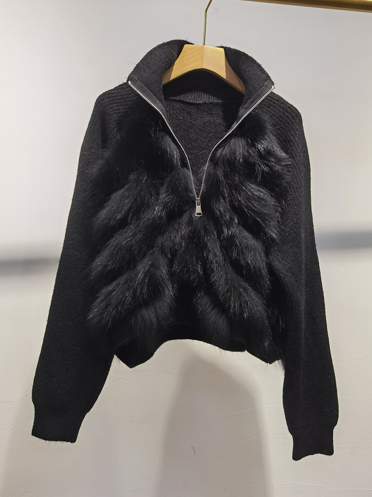 Women Real Fox Fur Coat Sweate - огляд і ціна Sewing V
