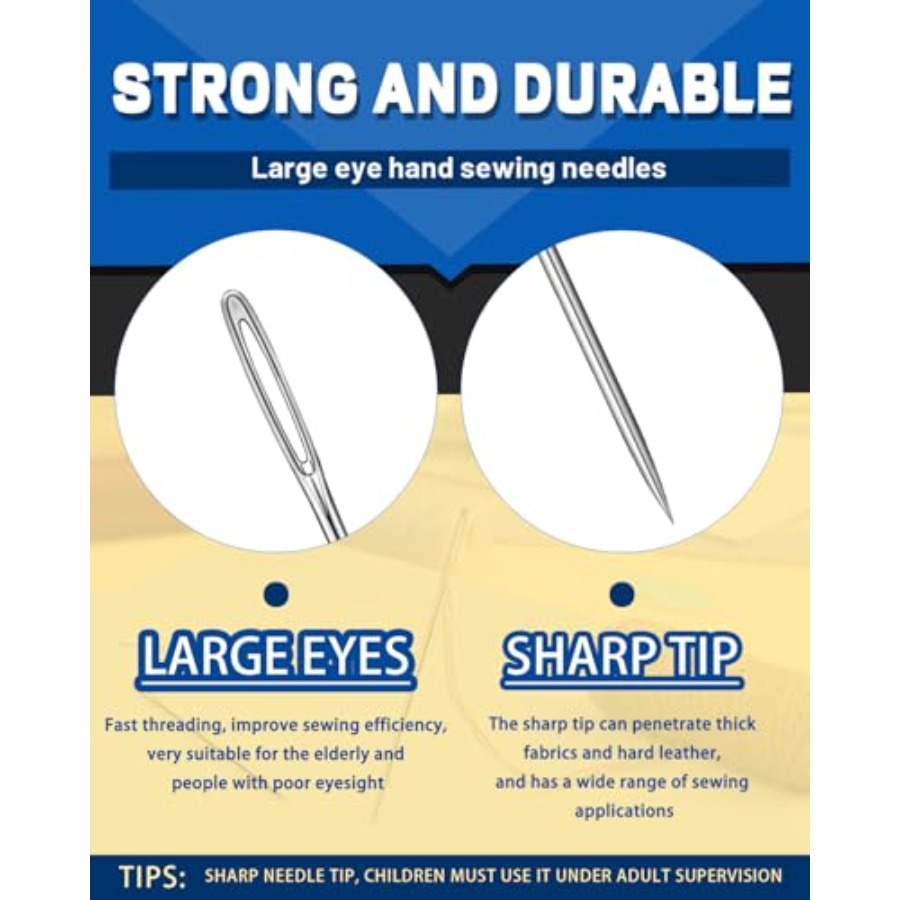 Large Eye Sewing Needles, 7 Si - огляд і ціна Sewing Repair